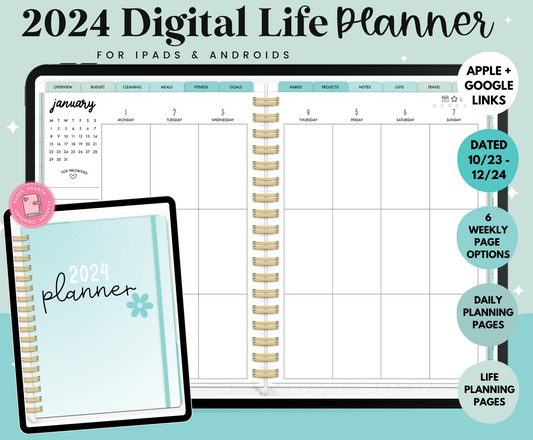 2024 Blue Digital Life Planner