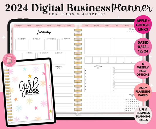 2024 Pink Business Planner