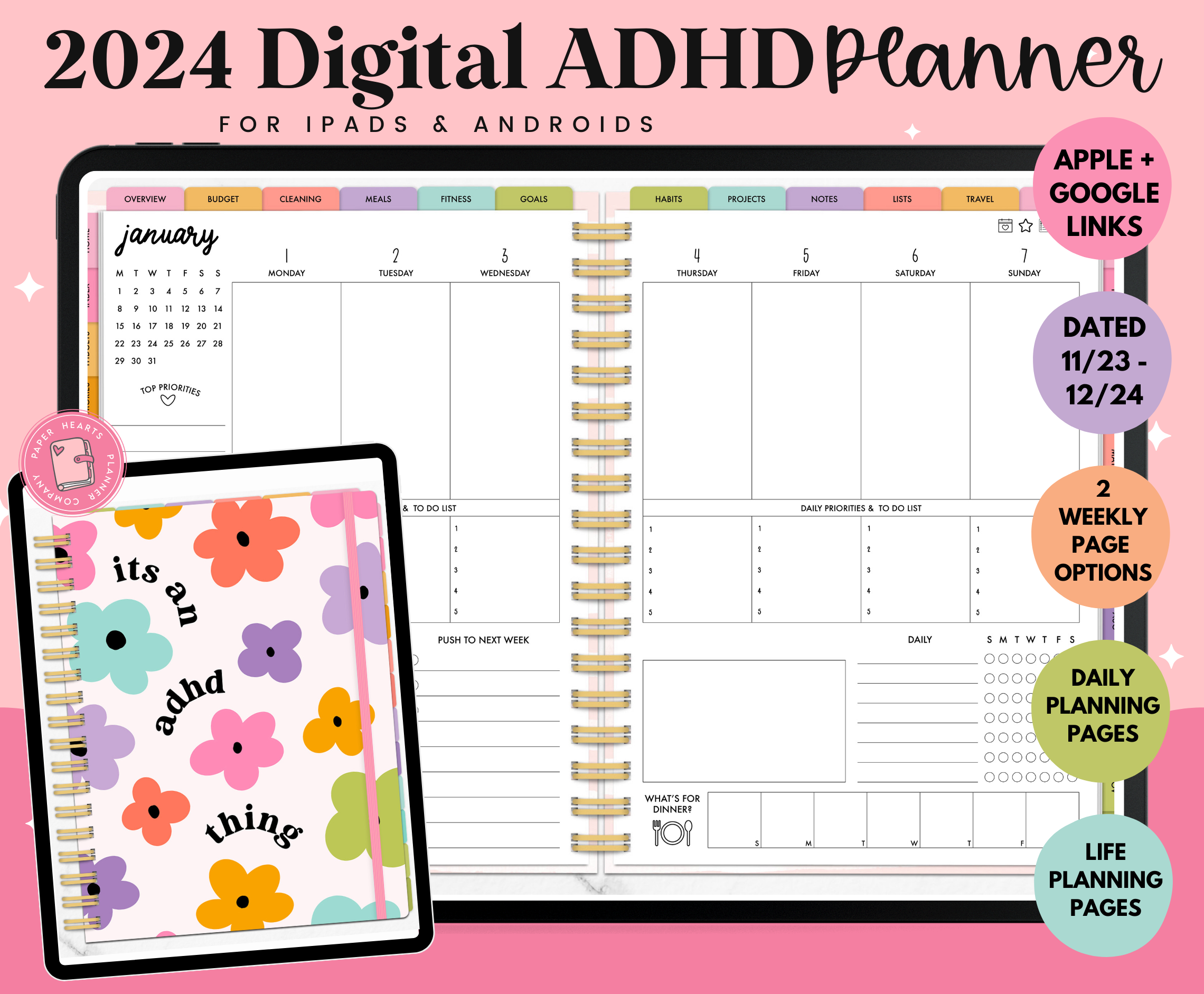 2024 Rainbow ADHD Digital Planner Paper Hearts Planner Co   2024RainbowADHDDigitalPlanner1 