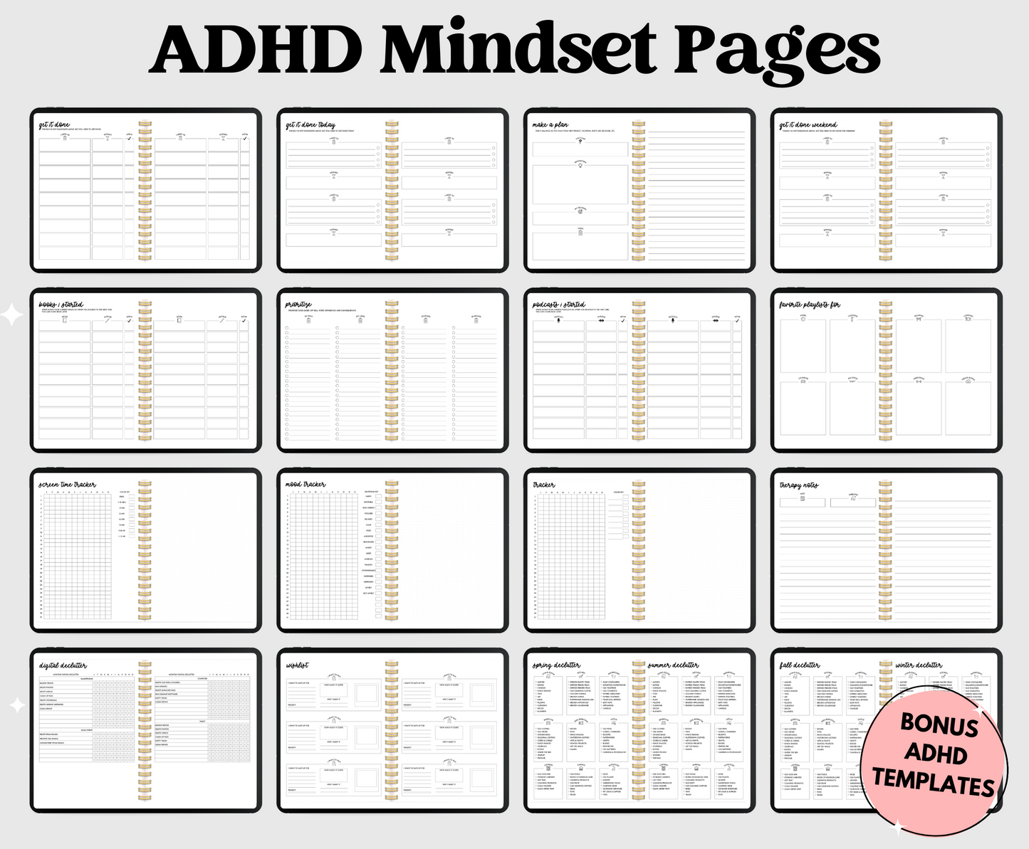 2025 Gray ADHD Planner