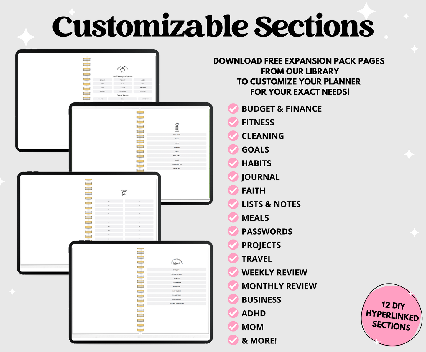 2025 Gray ADHD Planner