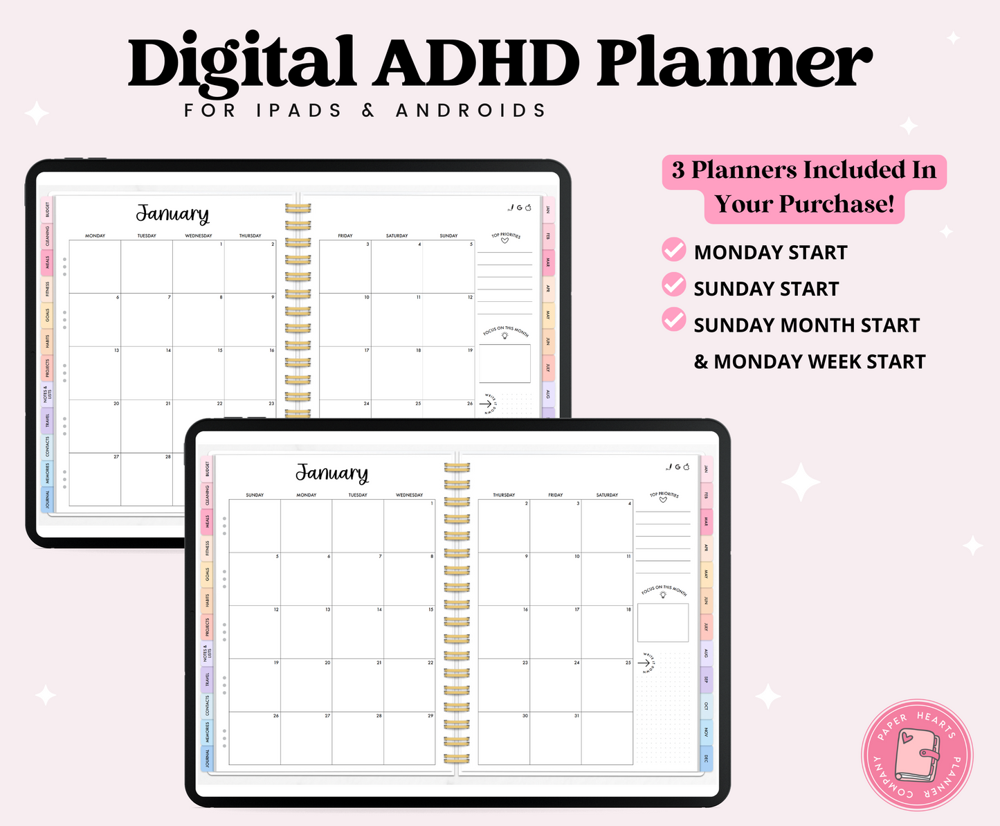 2025 Pastel ADHD Planner