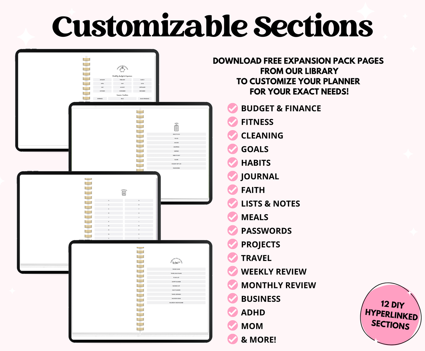 2025 Pink ADHD Planner