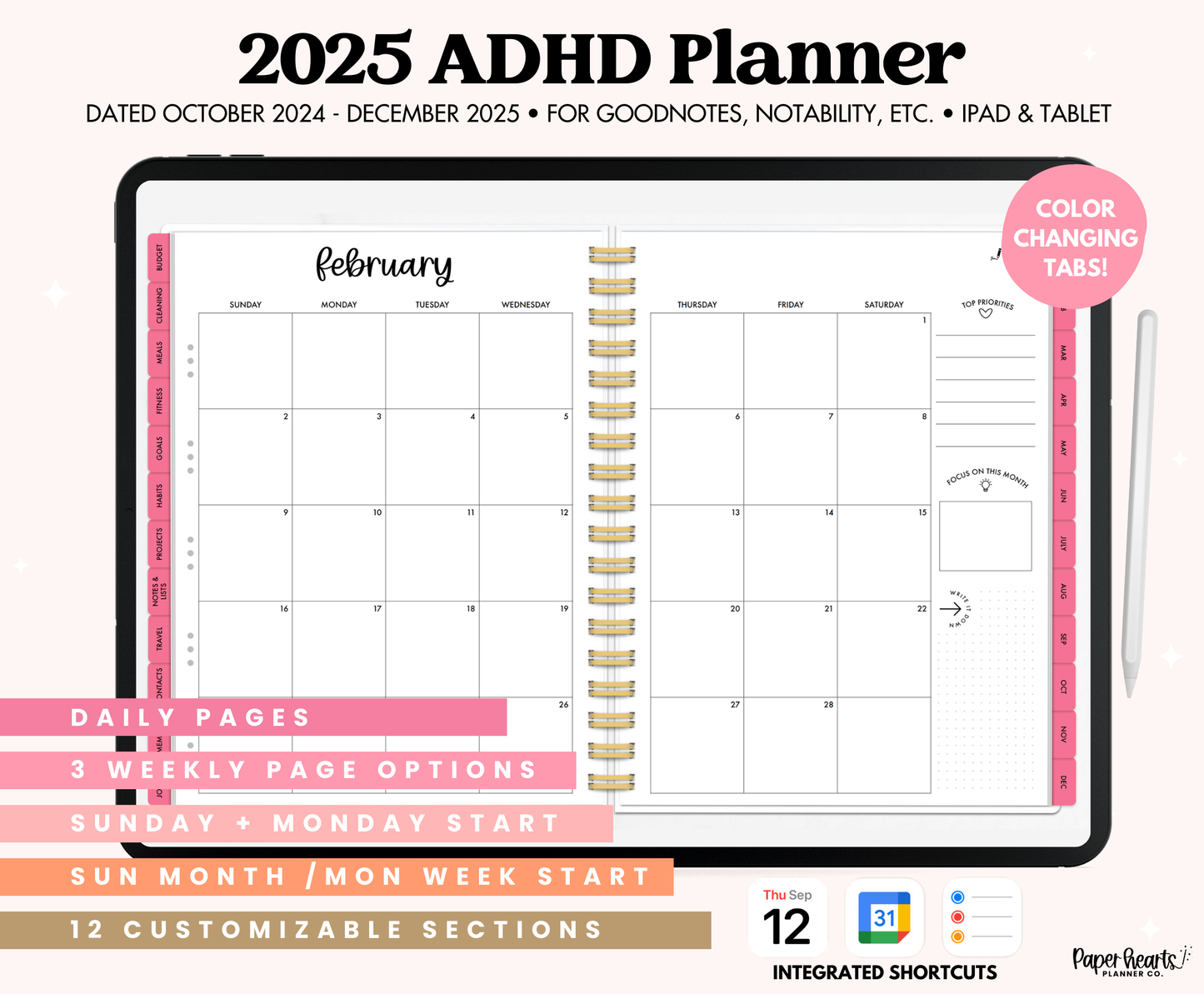 2025 Seasonal ADHD Planner