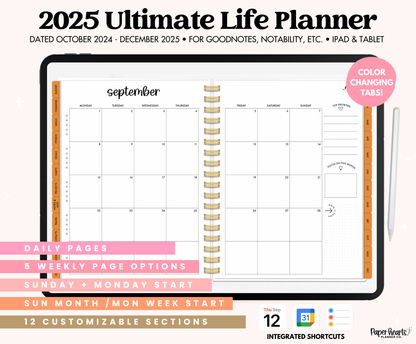 2025 Seasonal ULTIMATE Life Planner With Weeks & Days