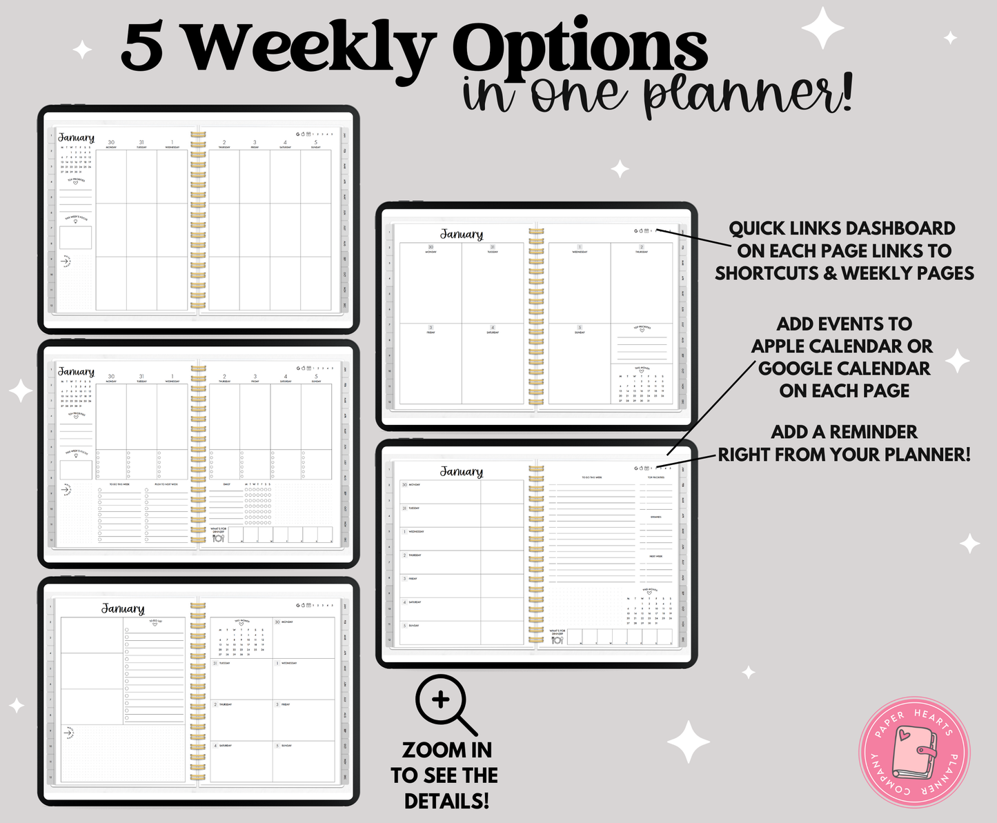 2025 Gray Life Planner With Weeks Only