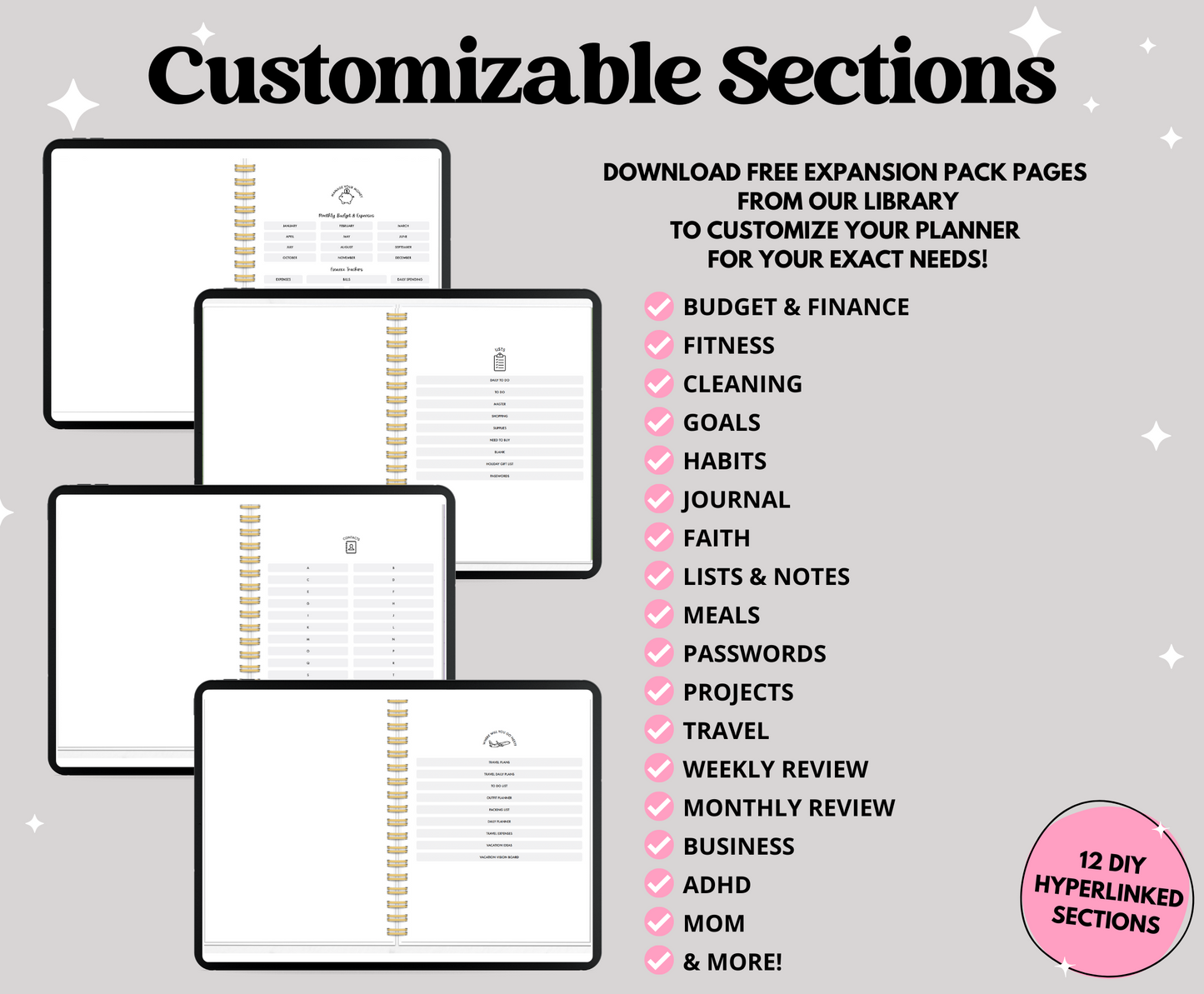 2025 Gray Life Planner With Weeks Only