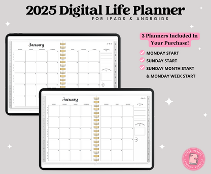 2025 Gray Life Planner With Weeks Only