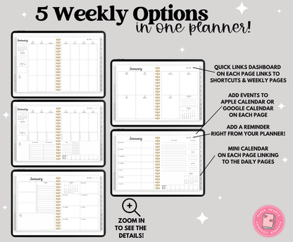 2025 Gray Life Planner With Weeks & Days