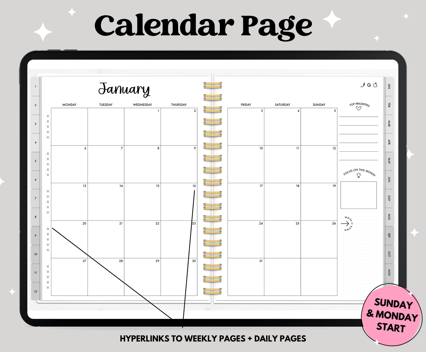 2025 Gray Life Planner With Weeks & Days