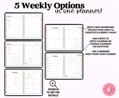 2025 Pastel Life Planner With Weeks Only