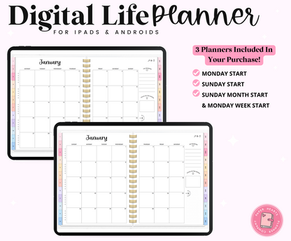 2025 Pastel Life Planner With Weeks Only