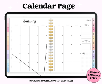 2025 Pastel Life Planner With Weeks & Days