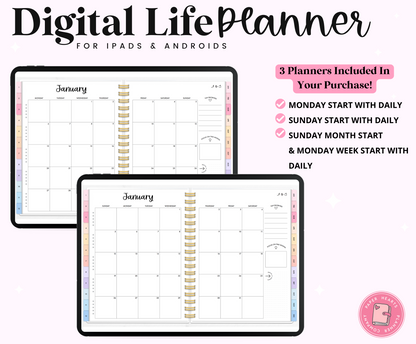 2025 Pastel Life Planner With Weeks & Days