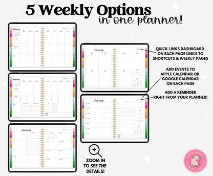 2025 Rainbow Life Planner With Weeks Only