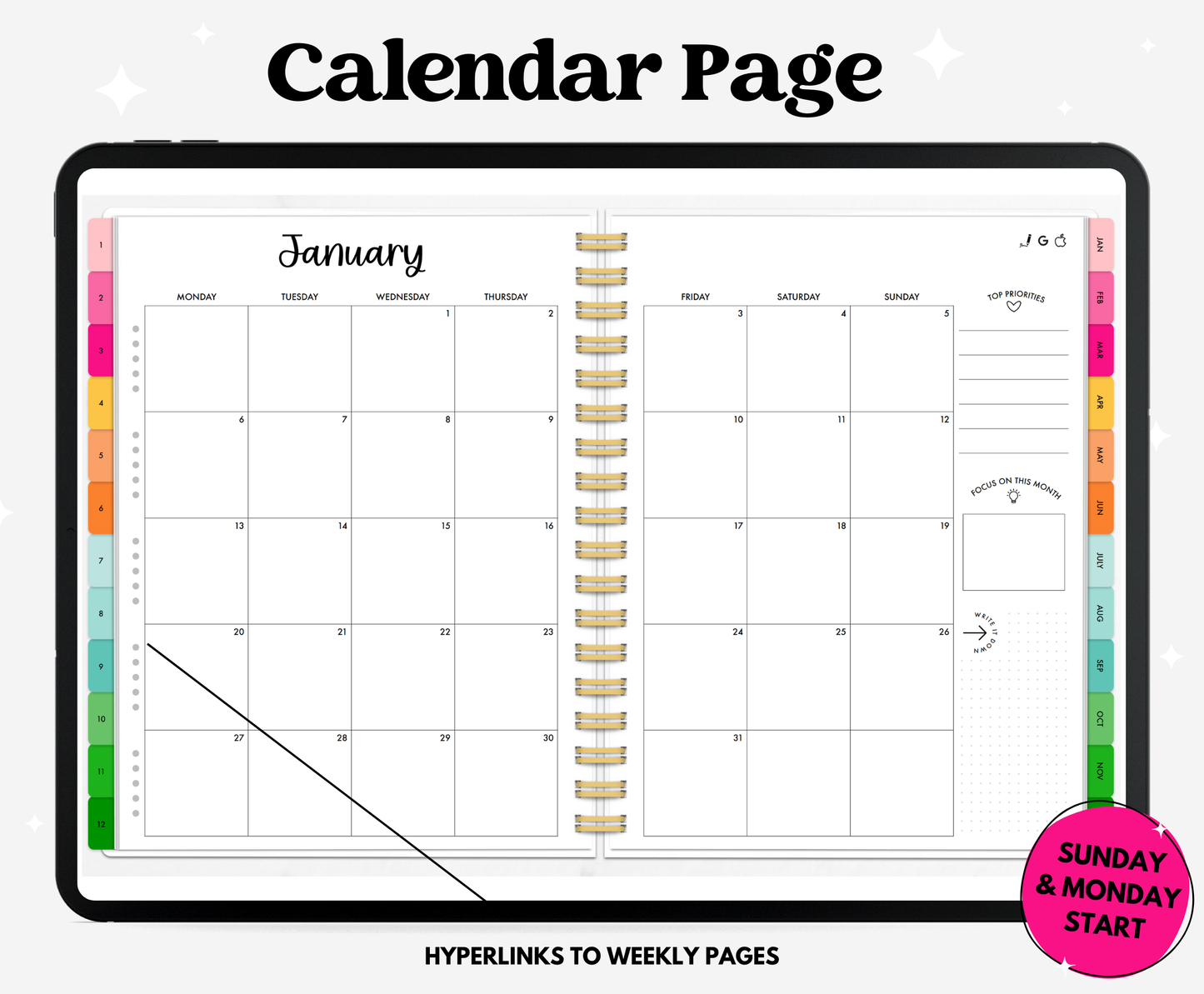 2025 Rainbow Life Planner With Weeks Only