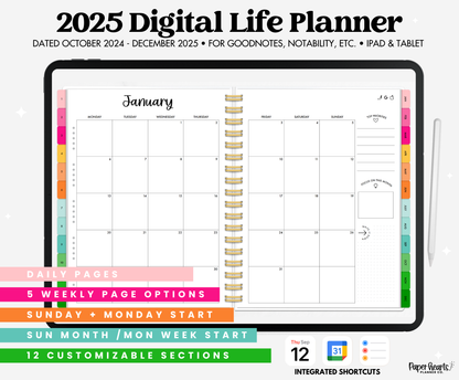 2025 Rainbow Life Planner With Weeks & Days