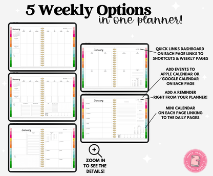 2025 Rainbow Life Planner With Weeks & Days