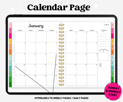 2025 Rainbow Life Planner With Weeks & Days