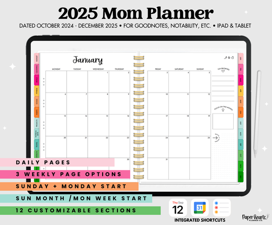 2025 Rainbow Mom Planner