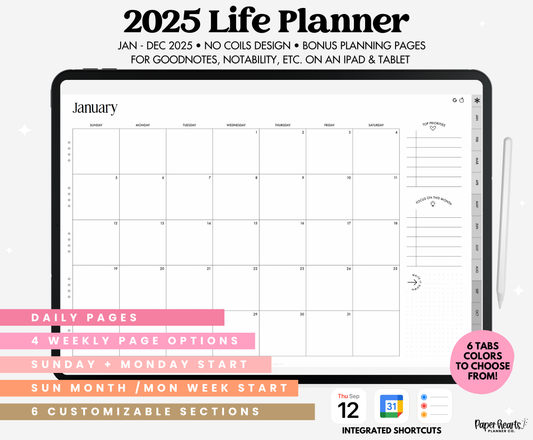 2025 Ultimate Life Planner With No Coils