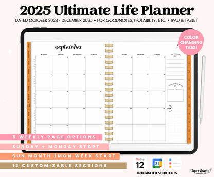 2025 Seasonal ULTIMATE Life Planner With Weeks Only