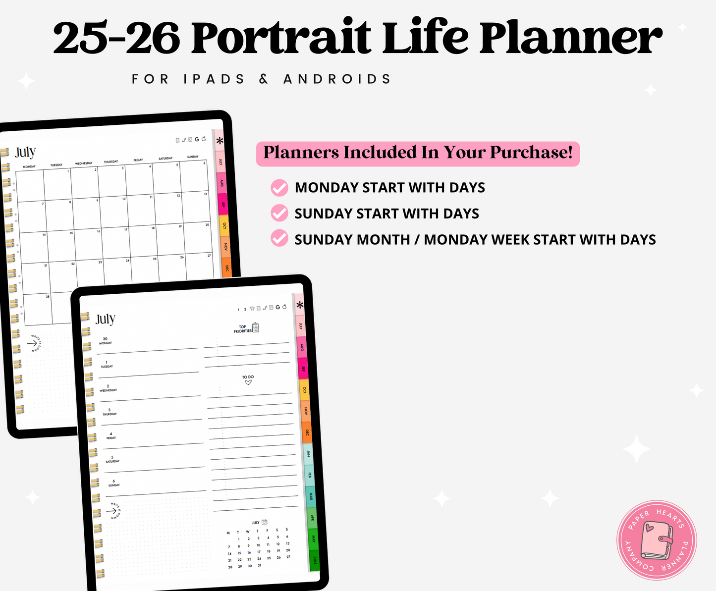 25-26 Midyear Rainbow Portrait Everything Planner
