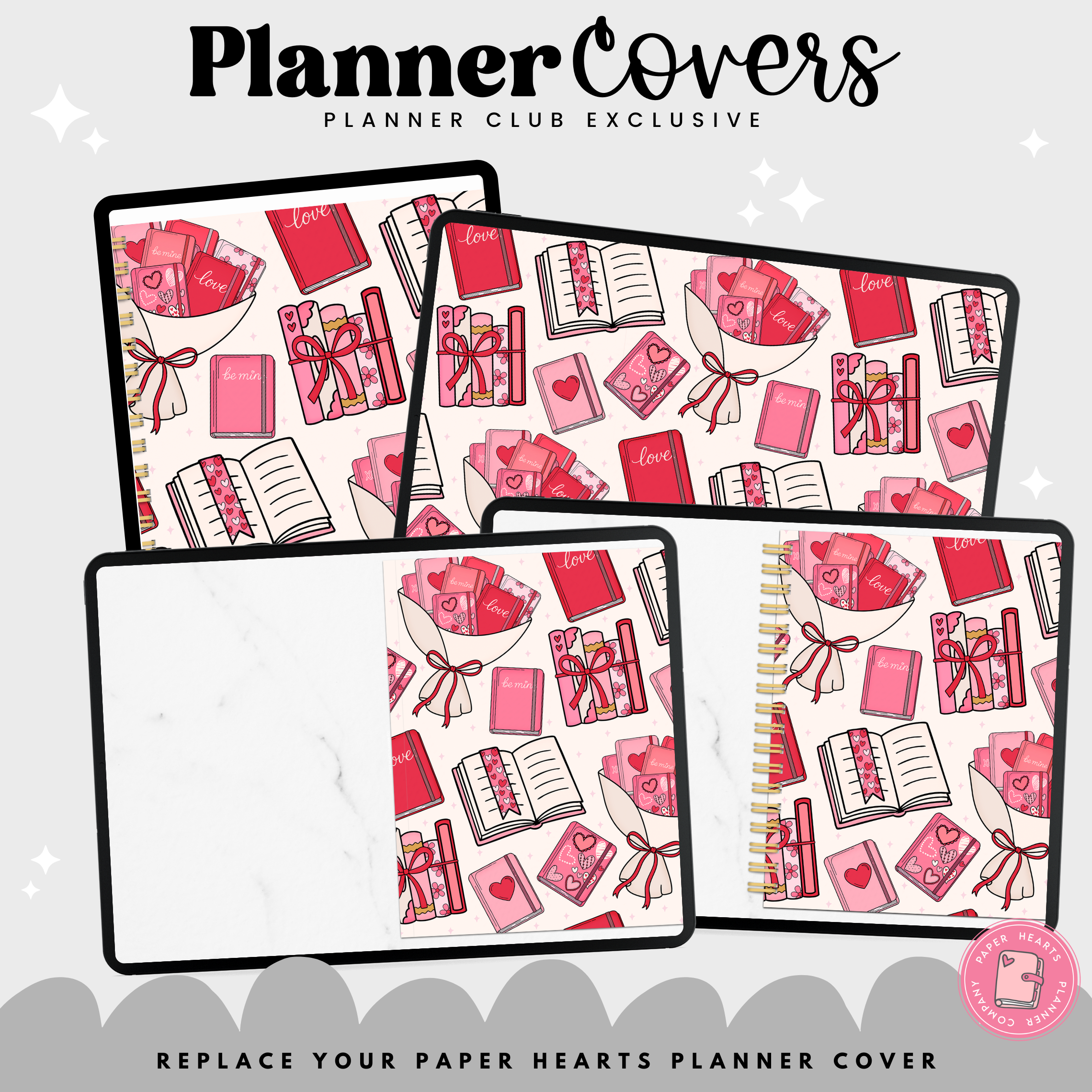 Book Lover Covers - Planner Club Exclusive – Paper Hearts Planner Co.