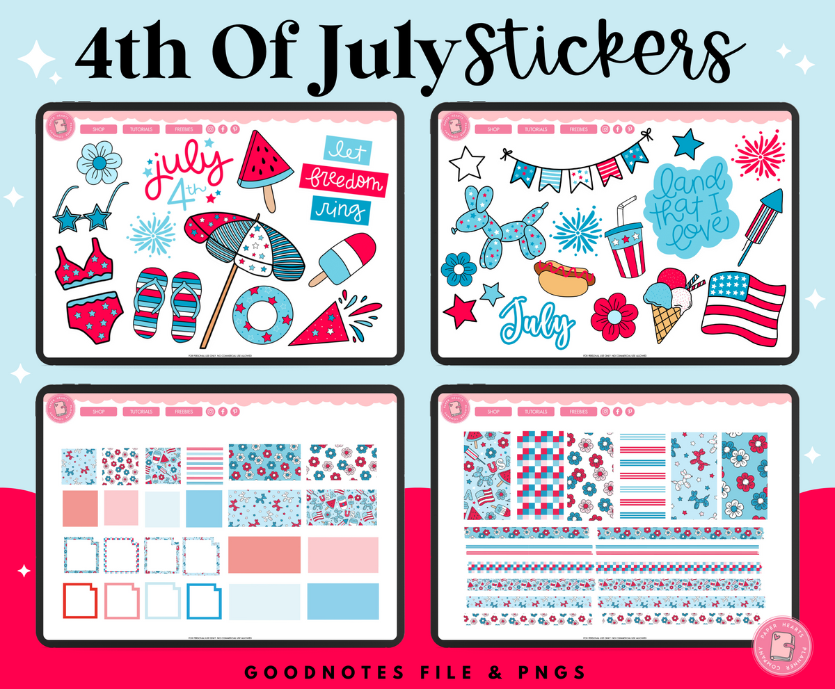 4th Of July Stickers – Paper Hearts Planner Co.
