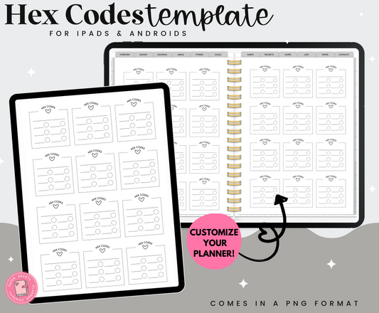 Hex Codes Tracker Bonus Template 6 Colors