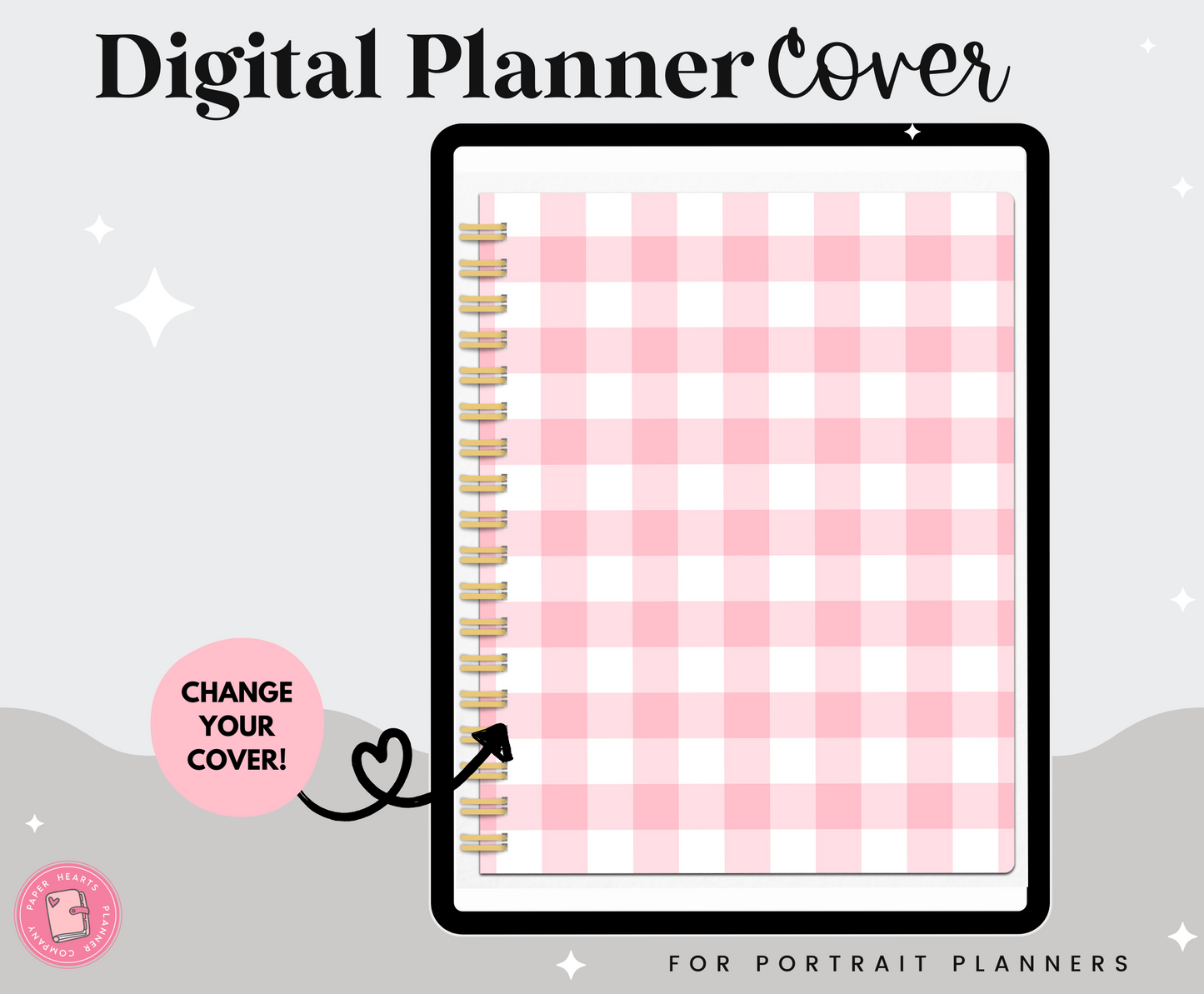 Pink Gingham Portrait Cover