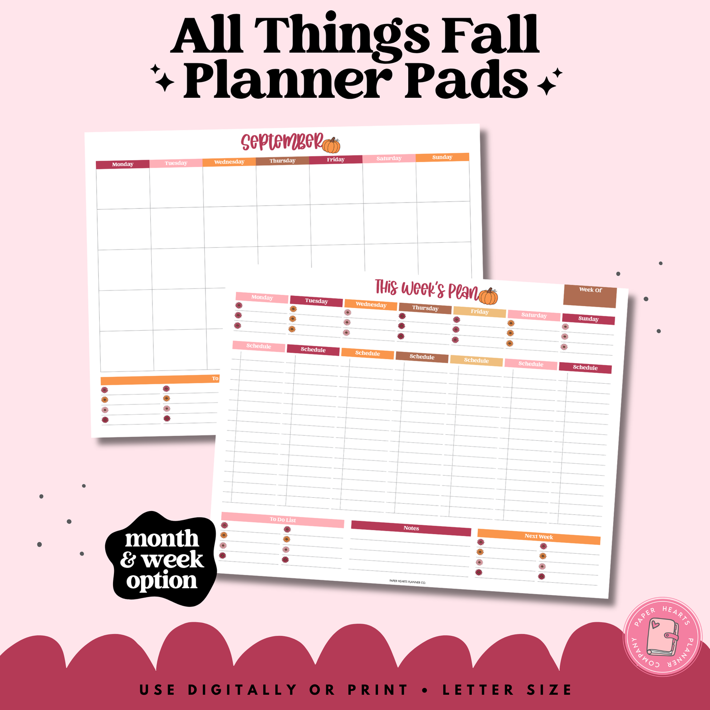 All Things Fall Block Planner Pad