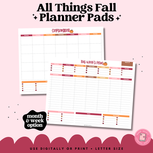 All Things Fall Block Planner Pad