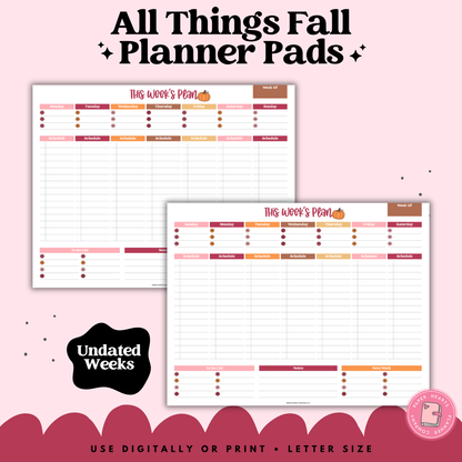 All Things Fall Block Planner Pad