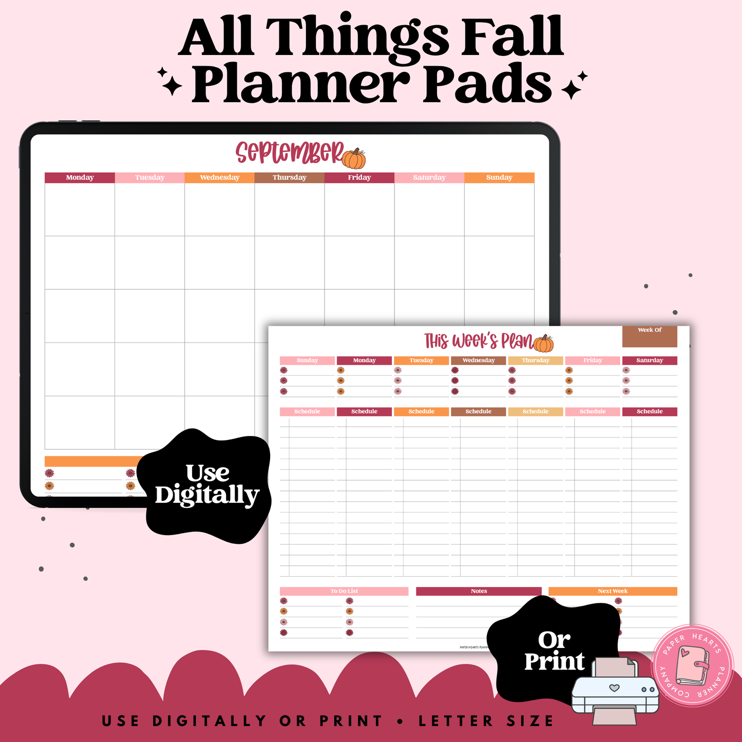 All Things Fall Block Planner Pad