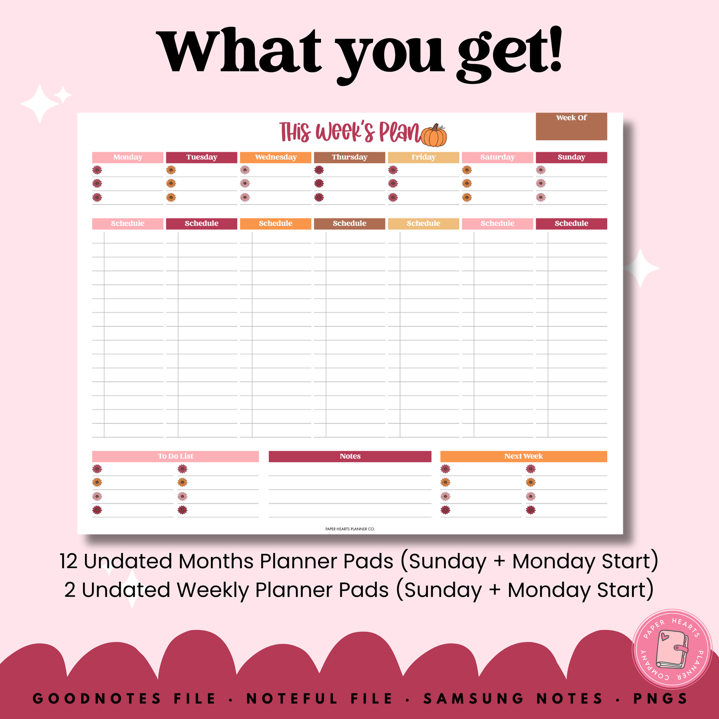 All Things Fall Block Planner Pad