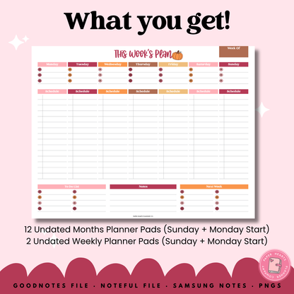 All Things Fall Block Planner Pad