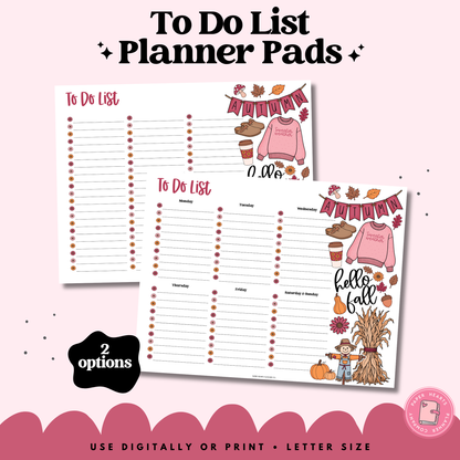 All Things Fall To Do List Planner Pad