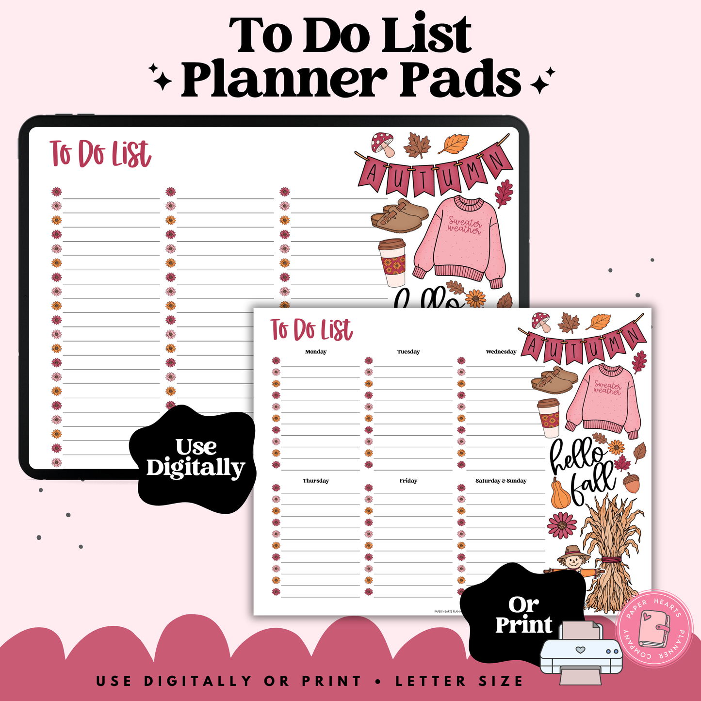 All Things Fall To Do List Planner Pad
