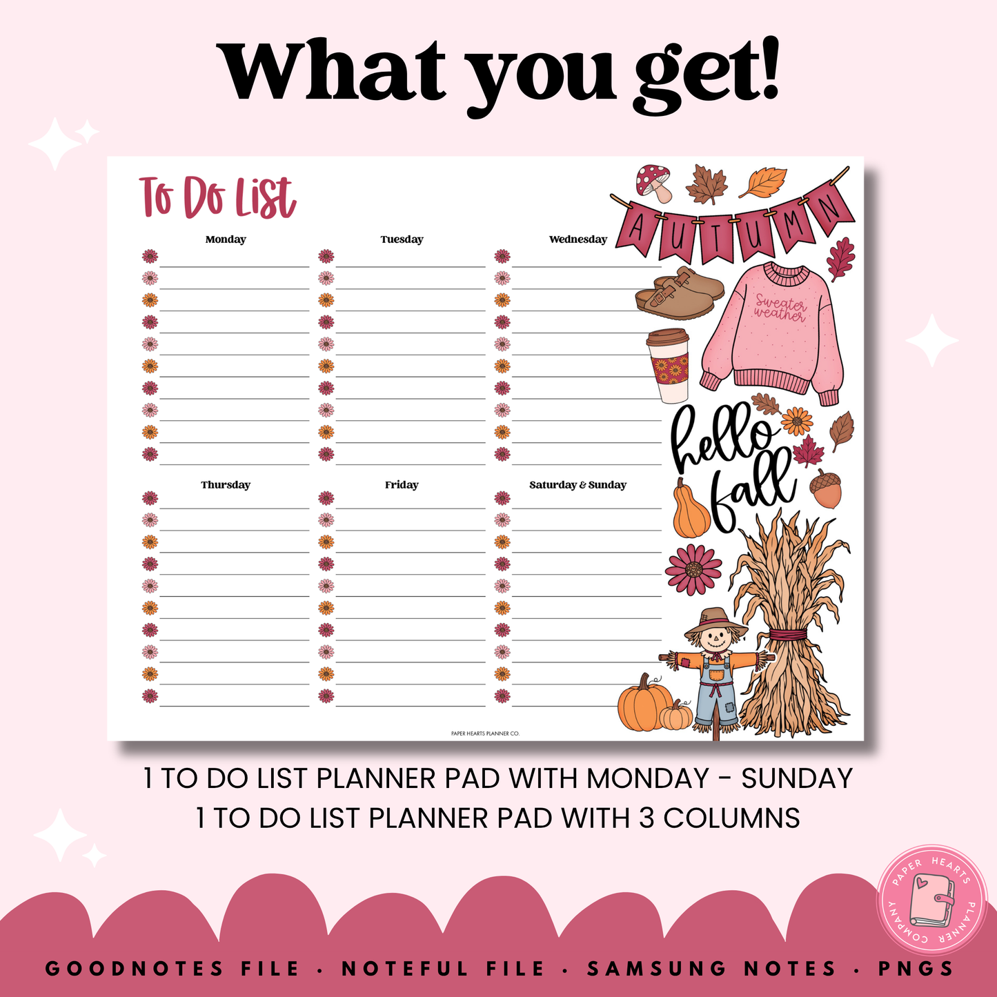 All Things Fall To Do List Planner Pad