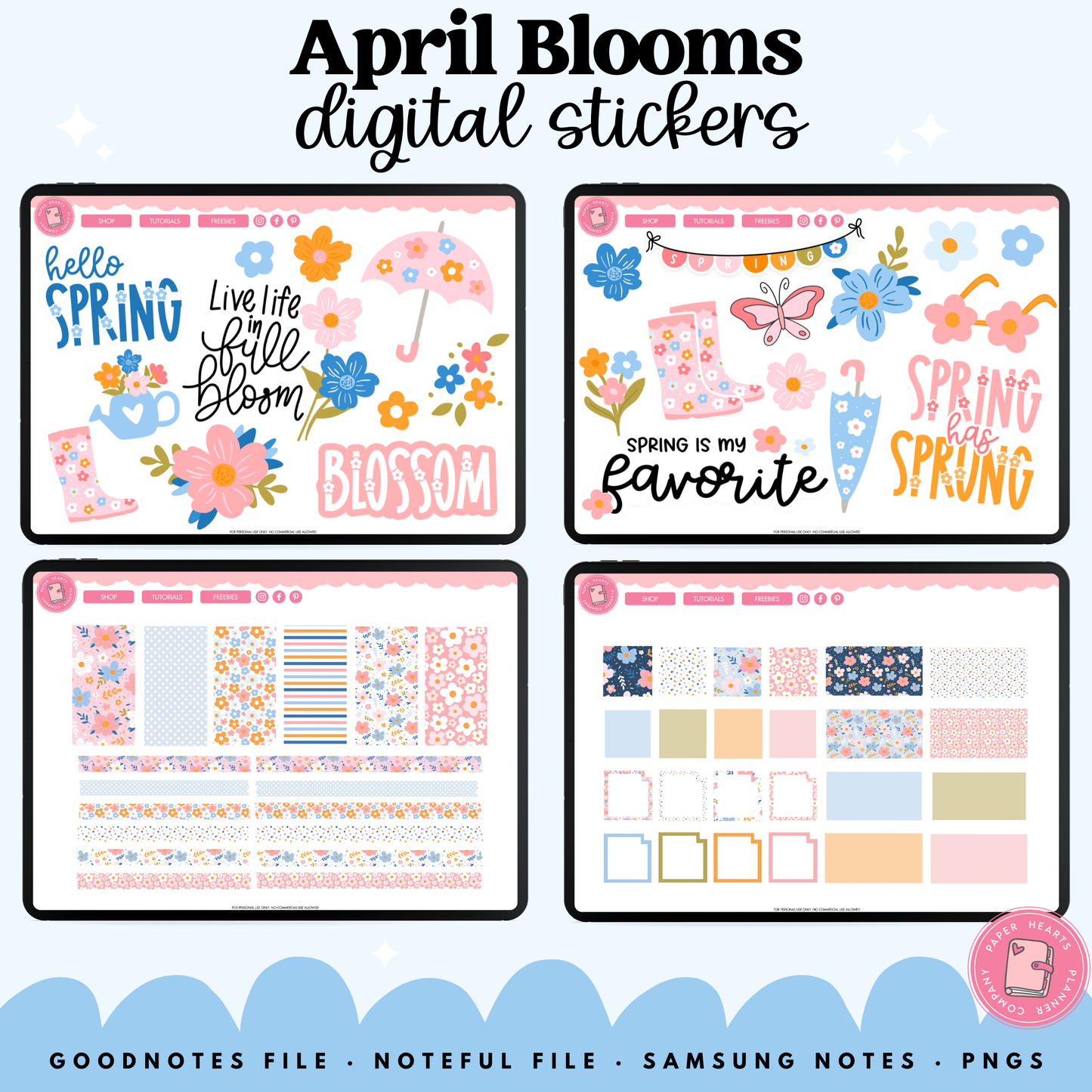 April Blooms Stickers