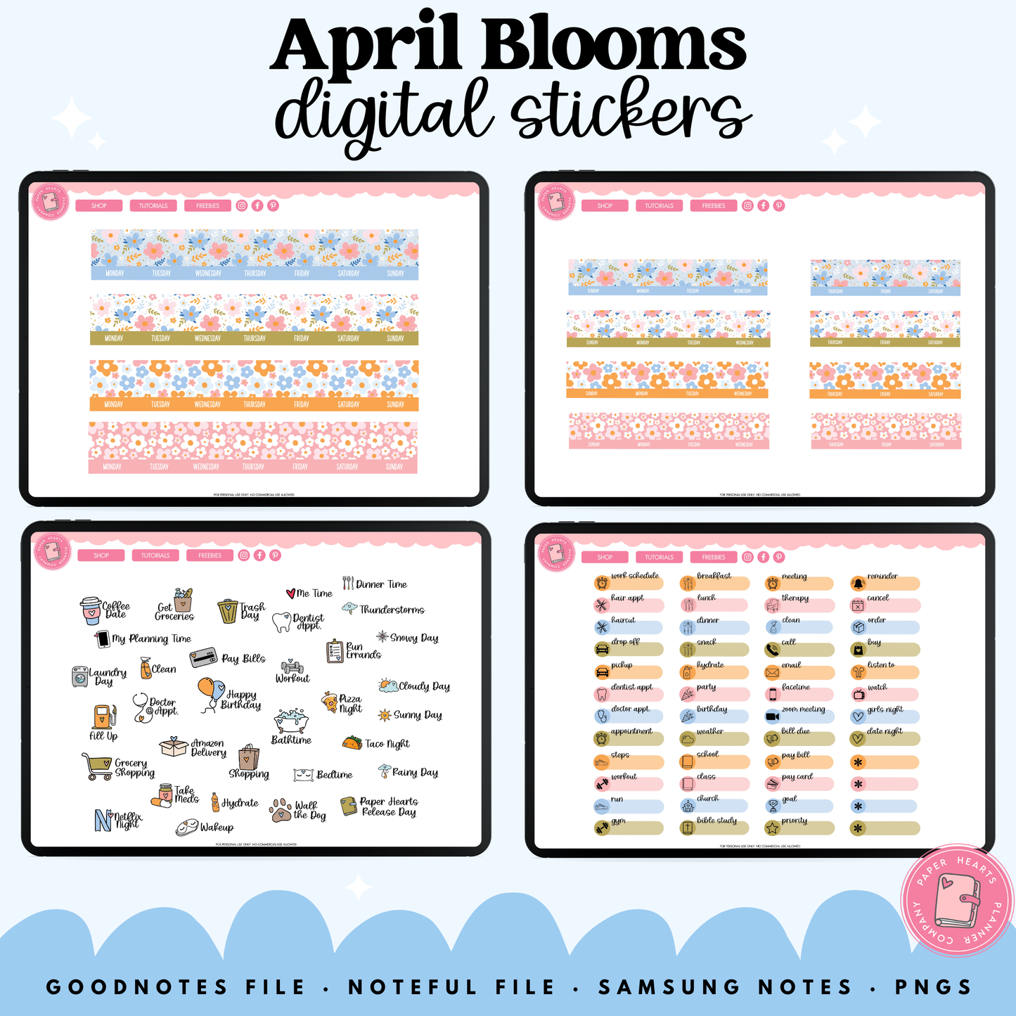 April Blooms Stickers