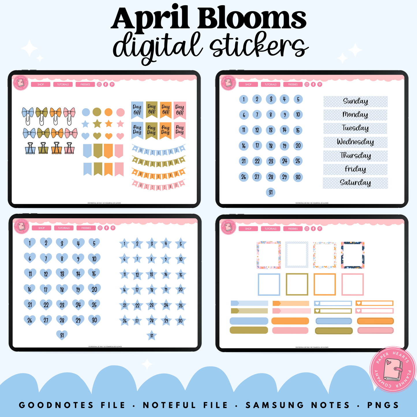 April Blooms Stickers