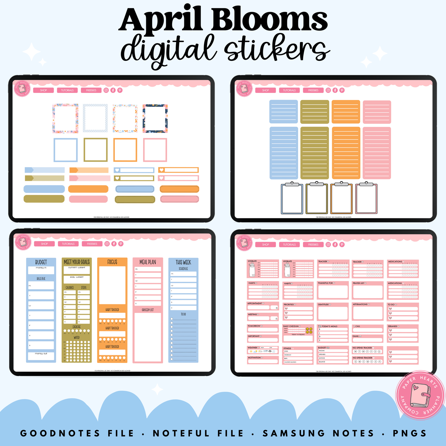 April Blooms Stickers