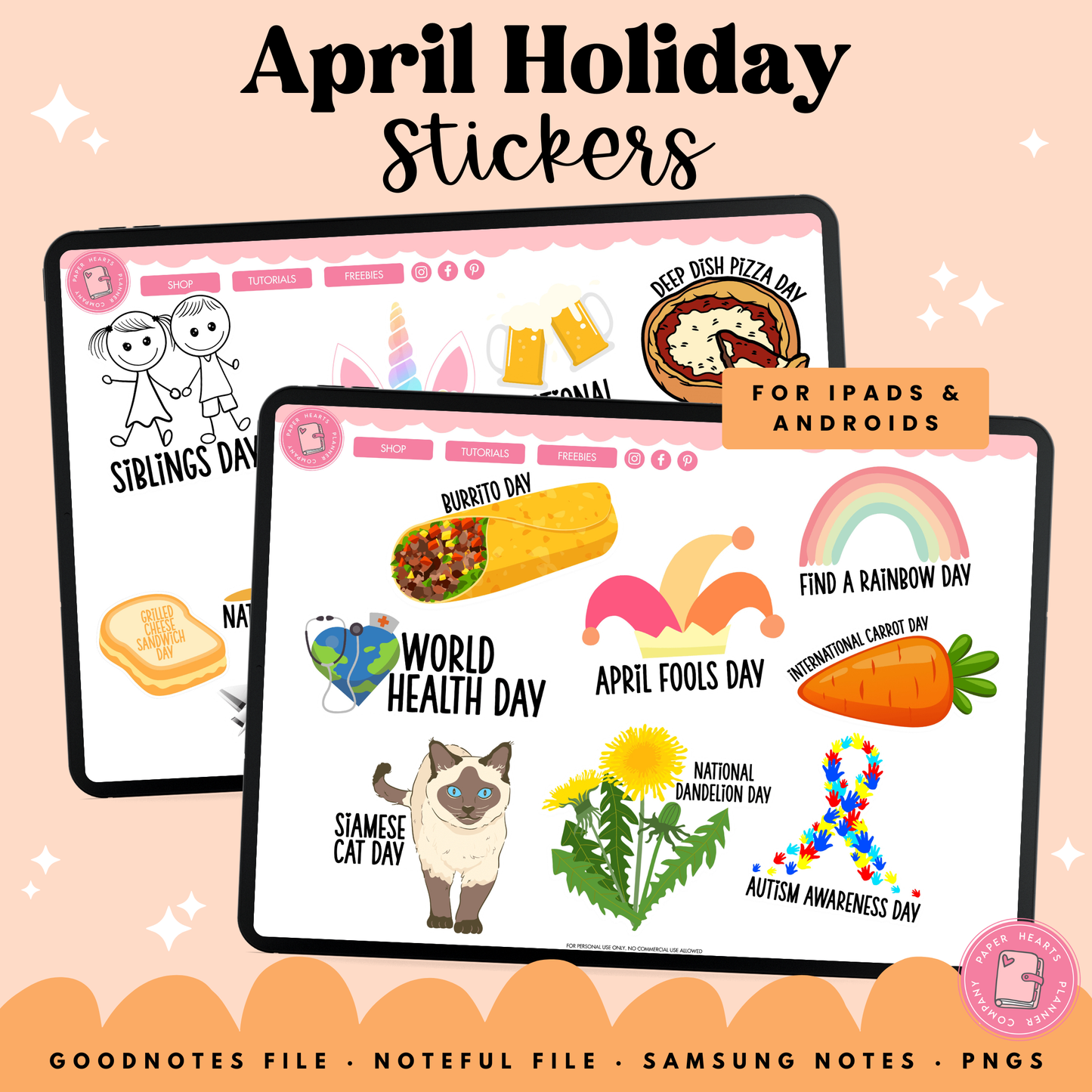 April Holidays Stickers