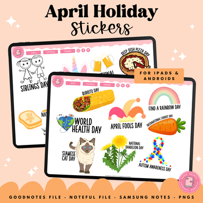 April Holidays Stickers