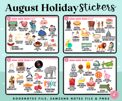 August Holiday Stickers