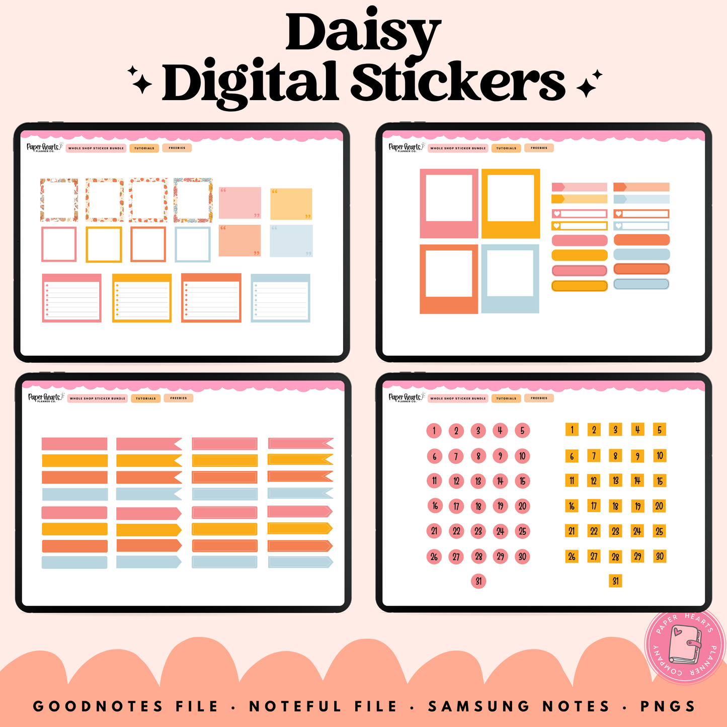 August Peach Stickers - Full Set