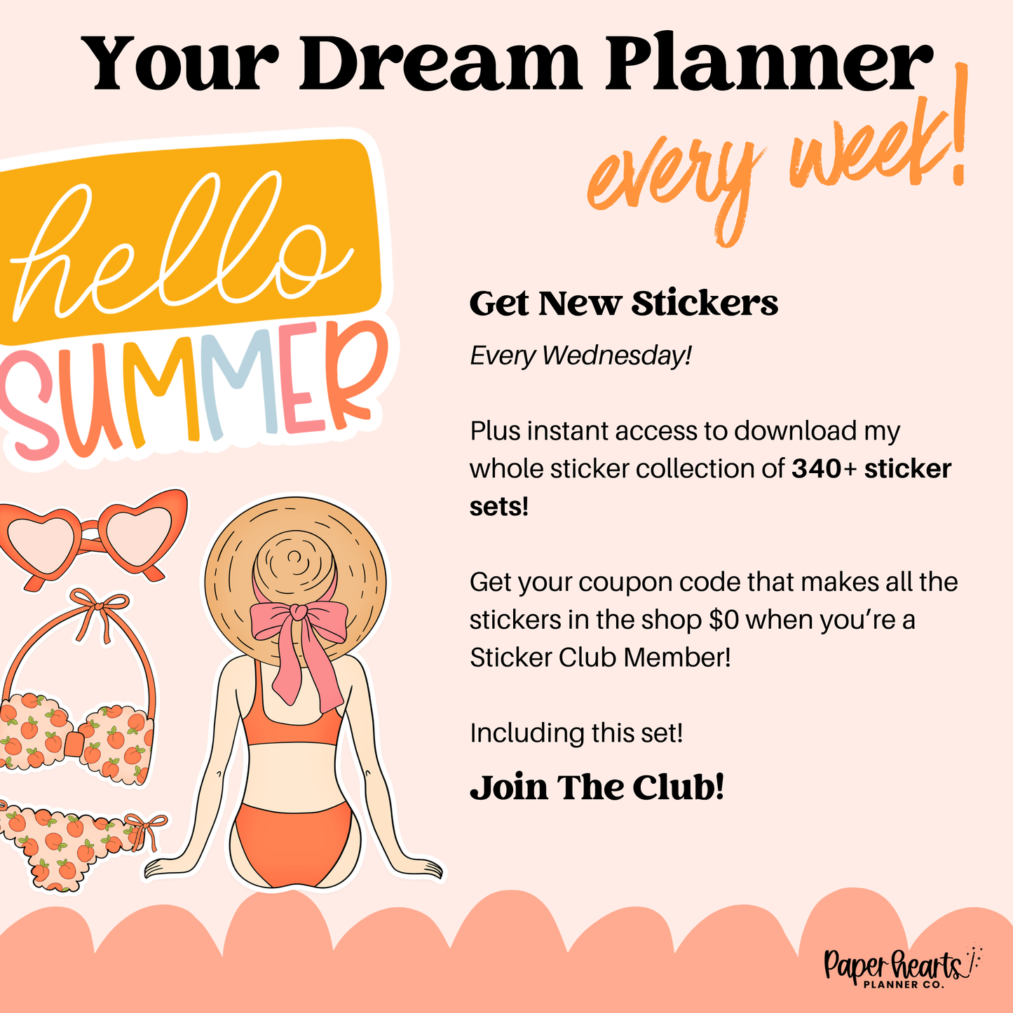 August Peach Stickers - Full Set