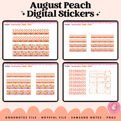 August Peach Stickers - Full Set